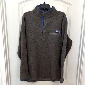 Columbia PFG Gray and Blue Fleece Pullover